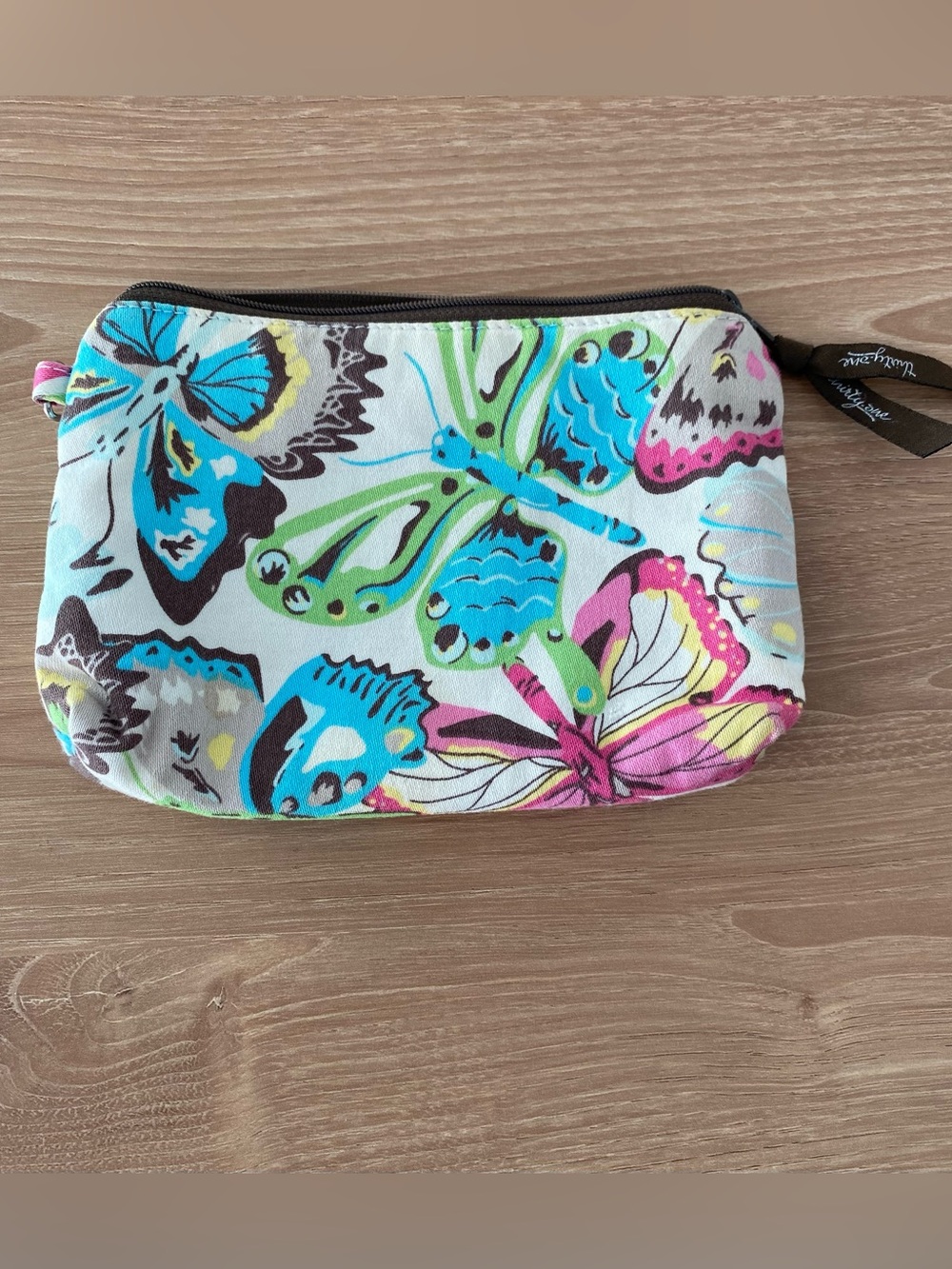 Thirty-One Multicolor Butterfly Print Cosmetic Bag